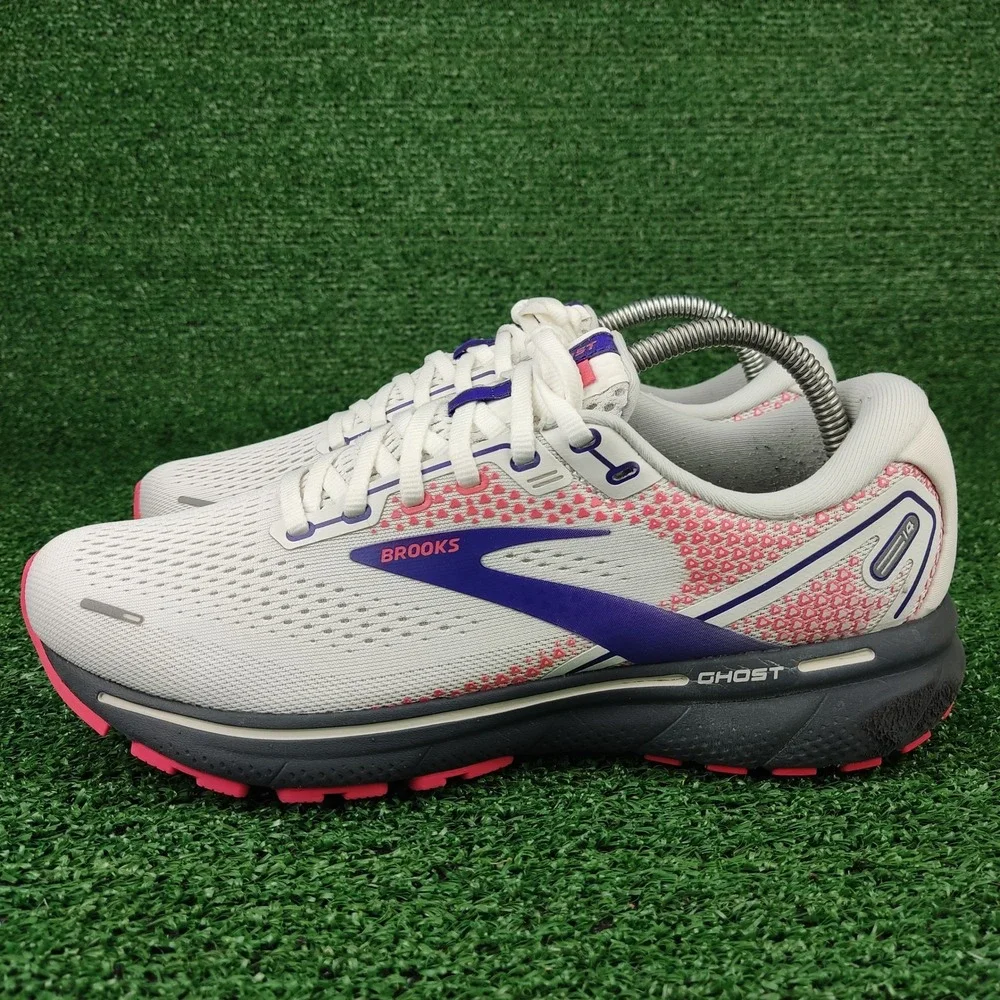 Brooks Running Shoes Womens 9.5 White Ghost 14 Pink Purple 1203561B192 Athletic - Picture 3 of 9